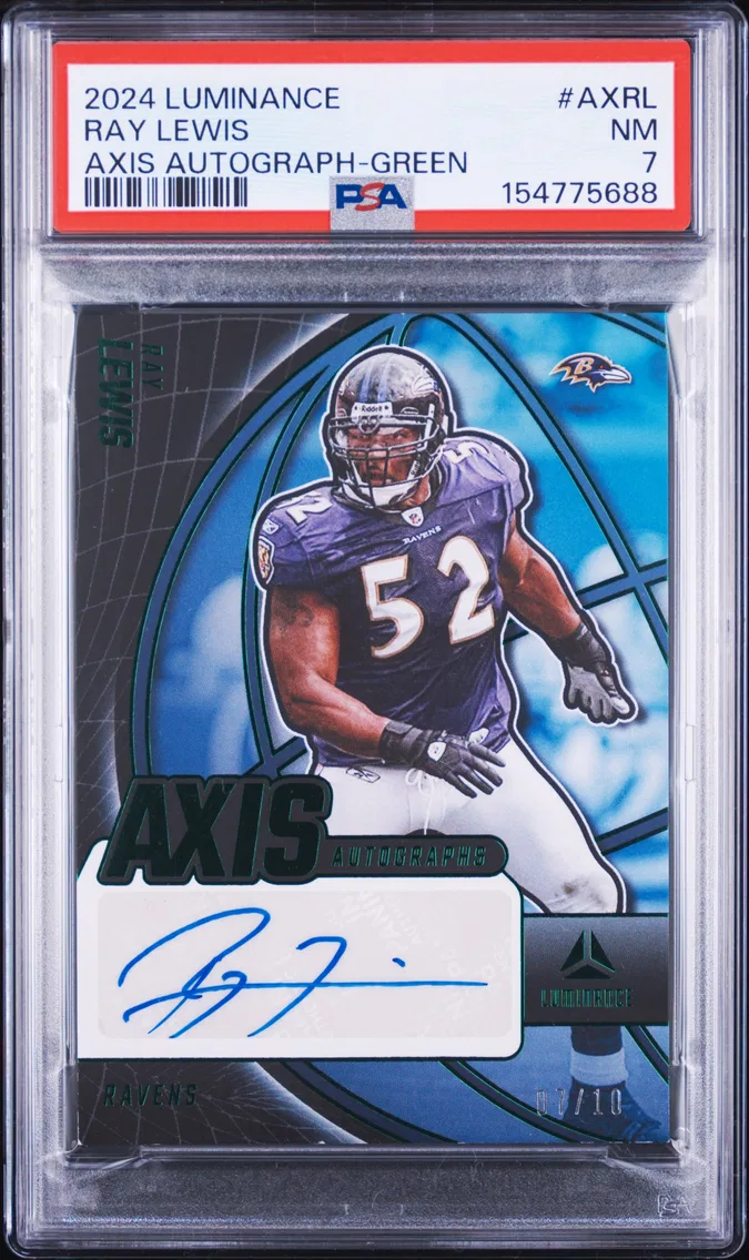 2024 #AXRL Ray Lewis PSA 7 Panini Luminance Axis Autographs
