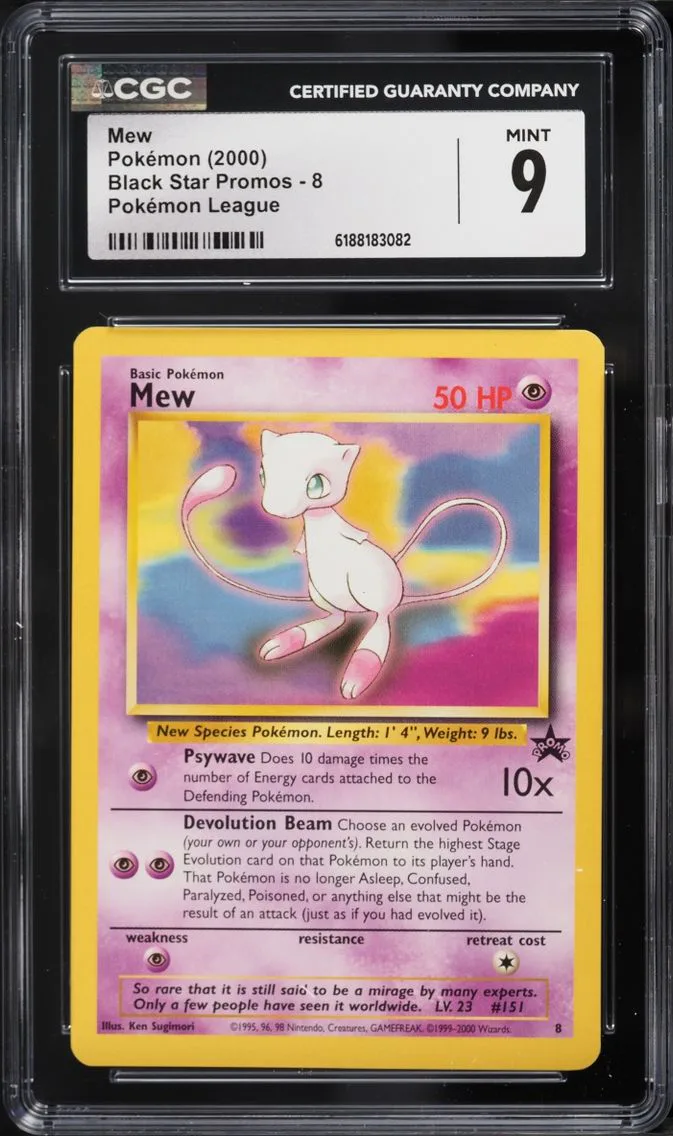 2000 #8 Mew CGC 9 Pokemon League Black Star Promo