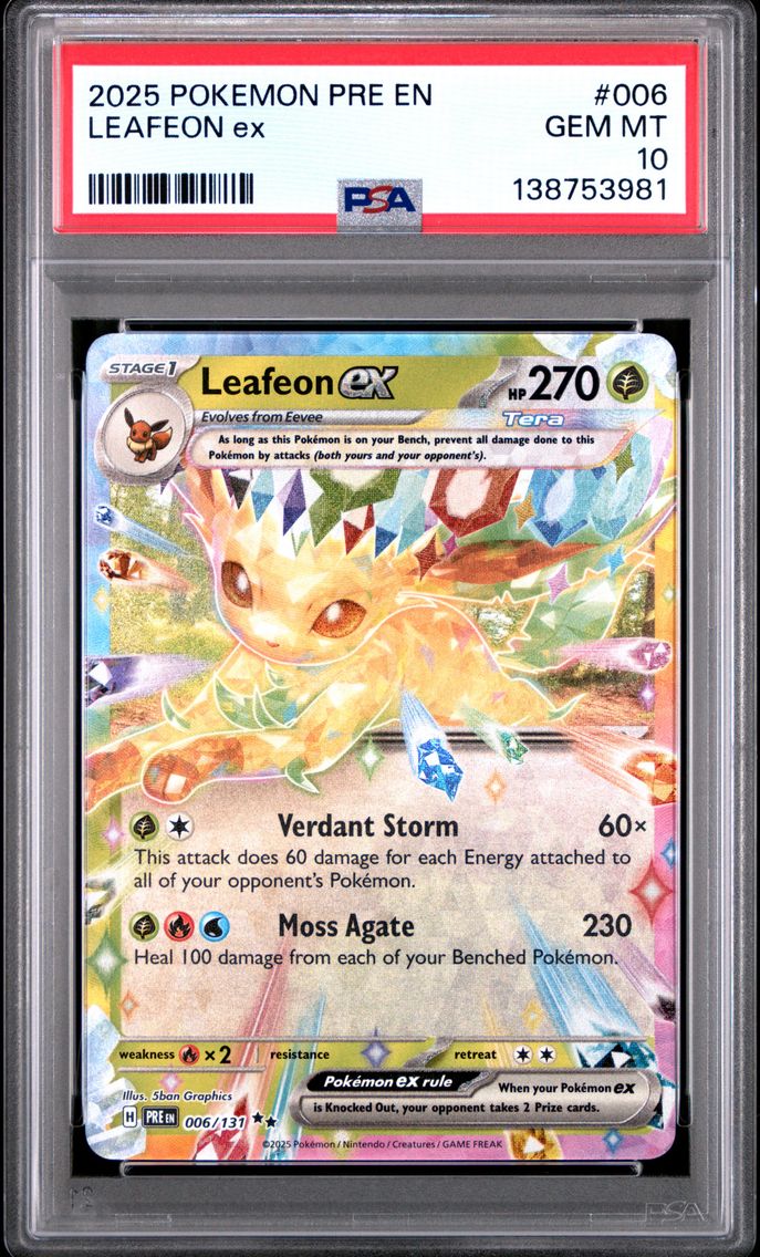 2025 #006 Leafeon EX PSA 10 Pre EN-Prismatic Evolutions Pokemon