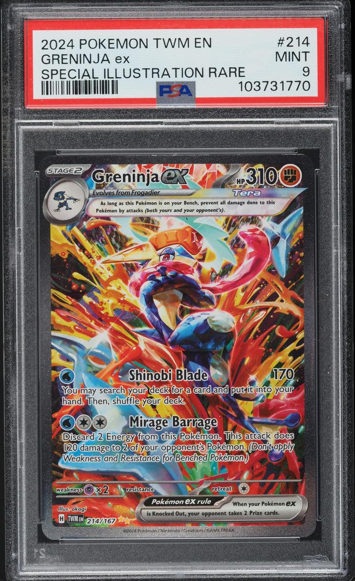 2024 #214 SV TWILIGHT MASQUERADE SIR GRENINJA EX PSA 9 POKEMON