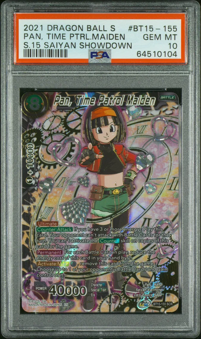 2021 #BT15-155 Pan, Time Patrol Maiden PSA 10 Dragon Ball Super Card Game Series 15 Saiyan Showdown