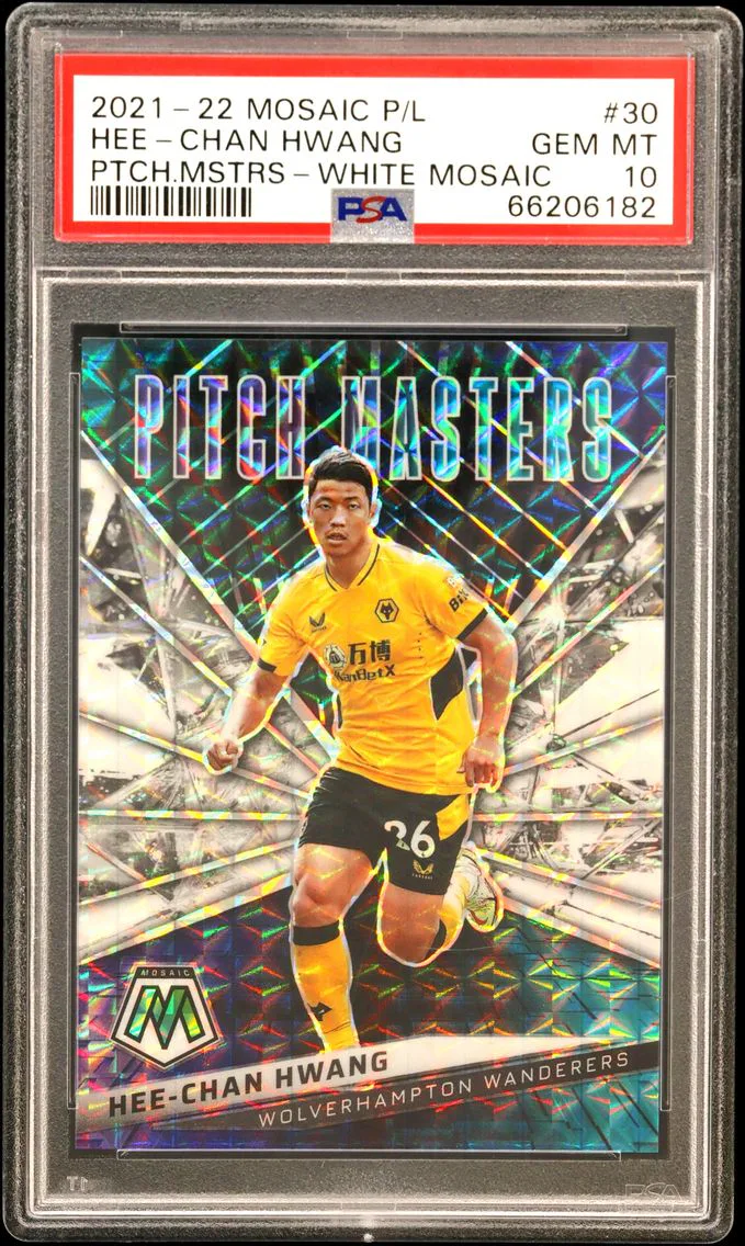 2021 #30 Hee-Chan Hwang PSA 10 Panini Mosaic Premier League Pitch Masters