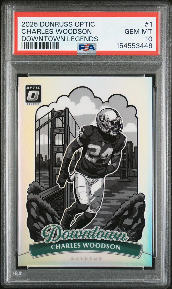 2025 #1 Charles Woodson PSA 10 Panini Donruss Optic Downtown Legends