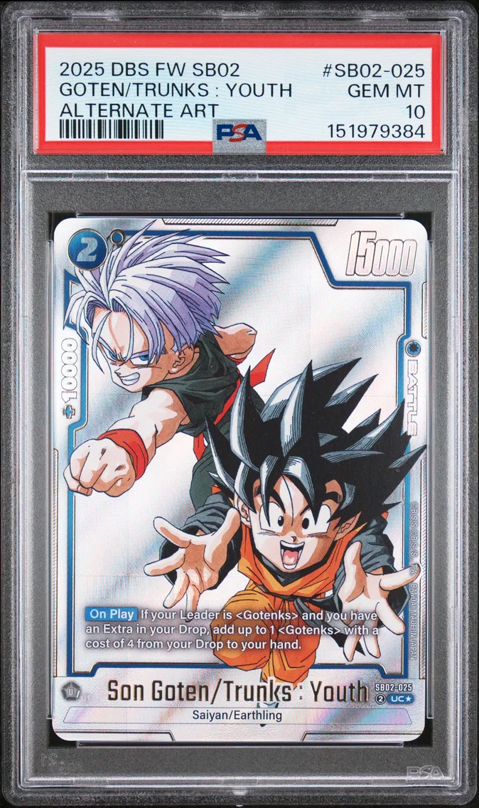 2025 #SB02-025 Son Goten/Trunks : Youth PSA 10 Dragon Ball Super Card Game Fusion World Manga Booster 02