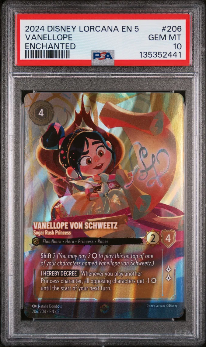 2024 #206 Vanellope Von Schweetz - Sugar Rush Princess PSA 10 Disney Lorcana EN 5-Shimmering Skies