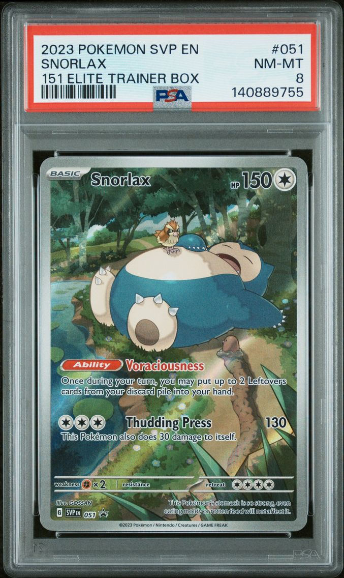 2023 #051 Snorlax PSA 8 Svp EN-SV Black Star Promo