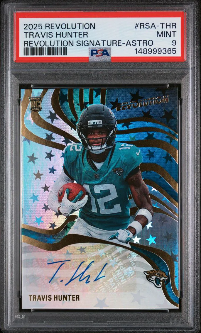 2025 #RSA-THR Travis Hunter PSA 9 Panini Revolution Revolution Signatures