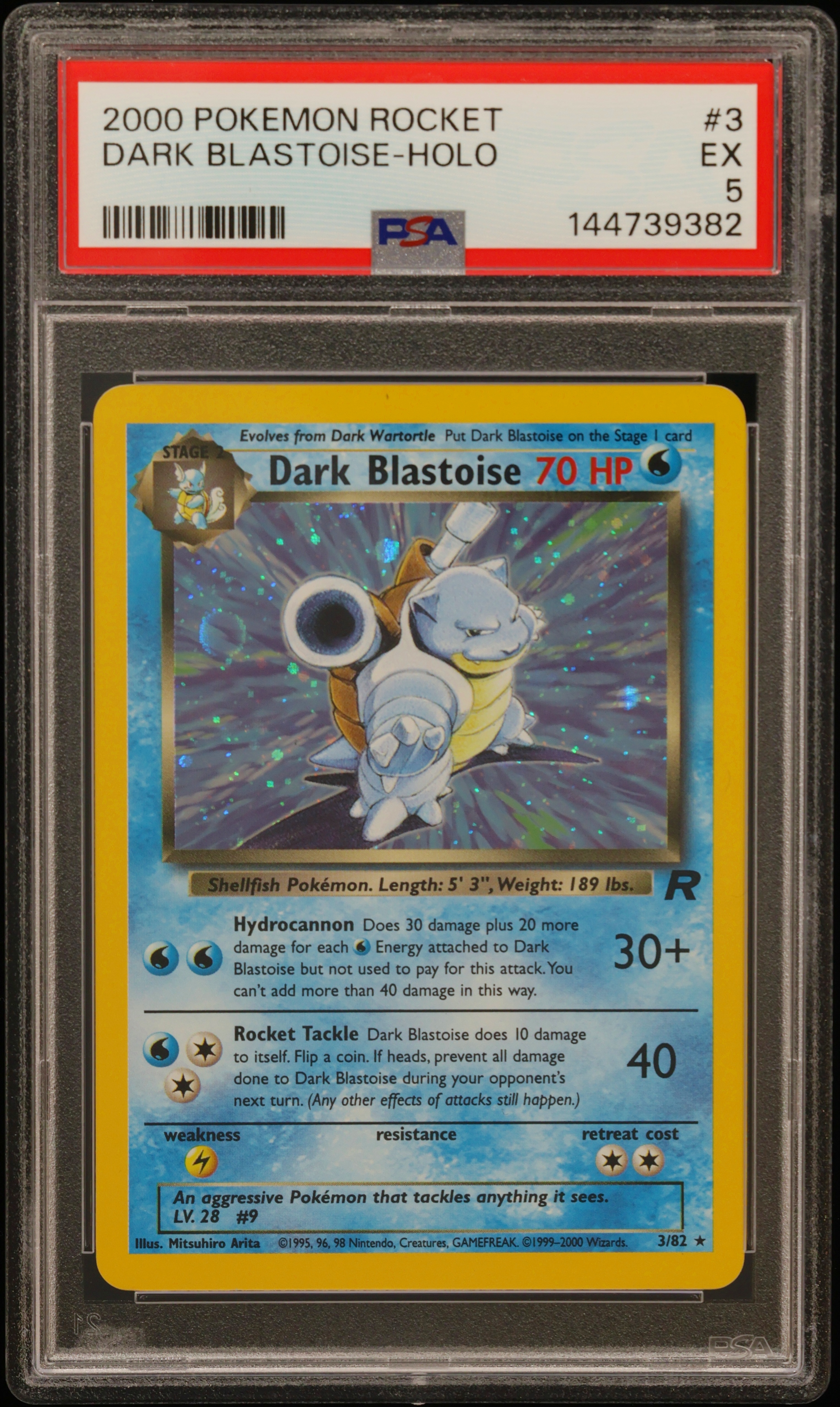 2000 #3 Dark Blastoise-Holo PSA 5 Rocket