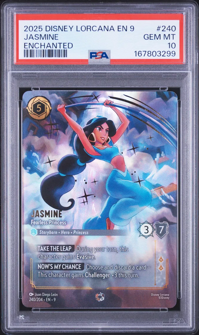 2025 #240 Jasmine - Fearless Princess PSA 10 Disney Lorcana EN 9-Fabled