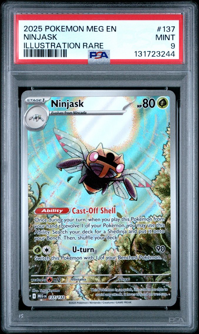 2025 #137 Ninjask PSA 9 Meg EN-Mega Evolution Pokemon