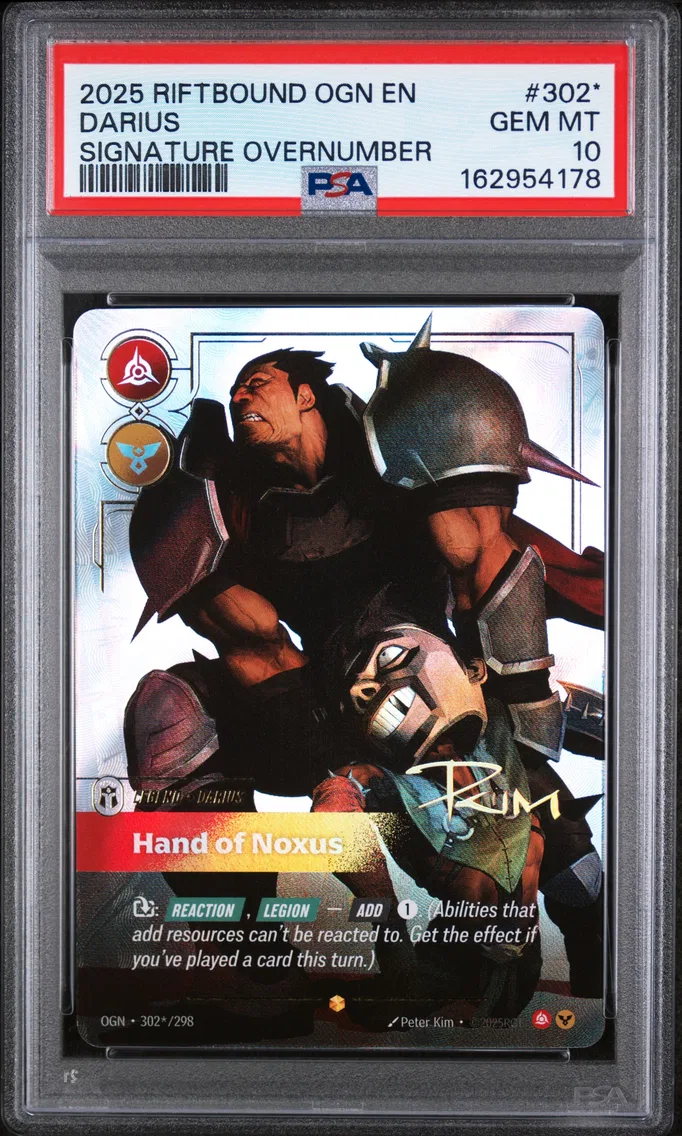 2025 #302* Darius - Hand of Noxus PSA 10 Riftbound: League of Legends Ogn-Origins