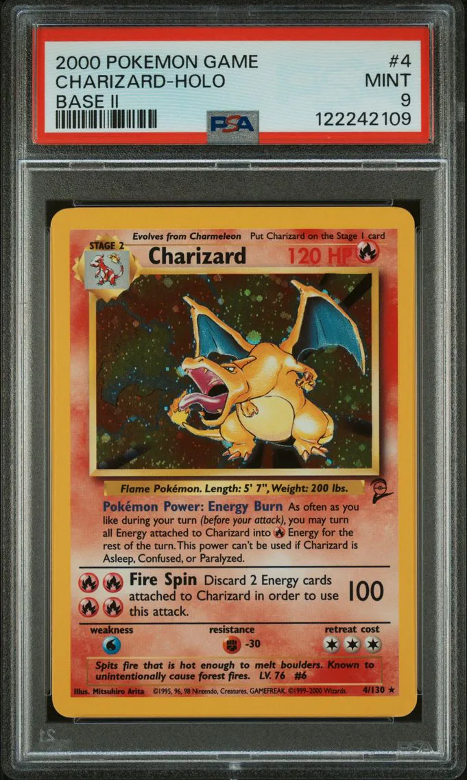 2000 #4 Charizard-Holo PSA 9 Game Base II Pokemon