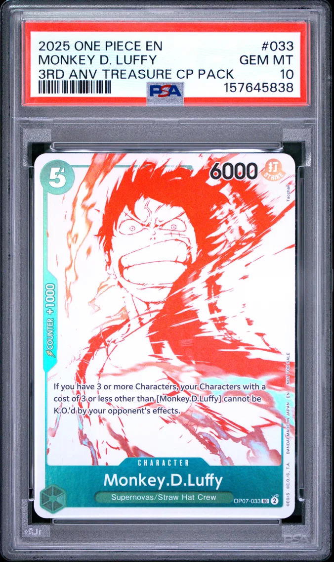 2025 #033 Monkey D. Luffy PSA 10 One Piece 3rd Anniversary! One Piece Card Treasure Campaign Pack