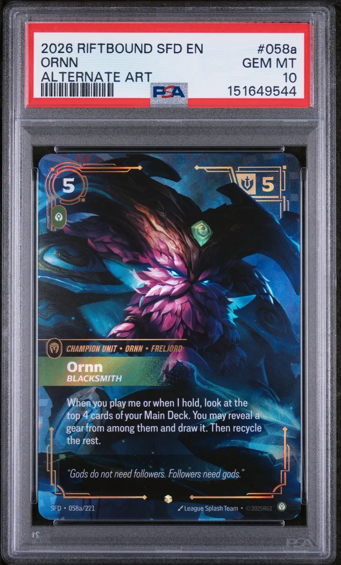 2026 #058a Ornn - Blacksmith PSA 10 Riftbound: League of Legends Sfd-Spiritforged