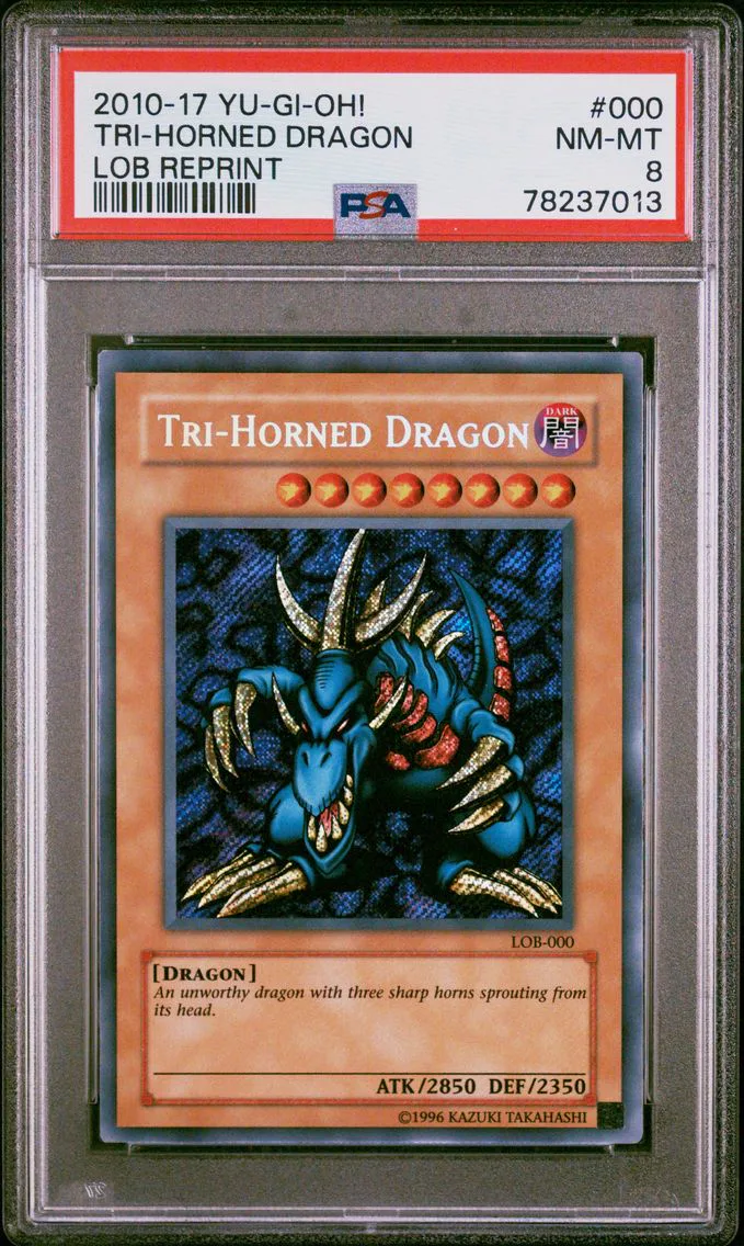 2010 #000 Tri-Horned Dragon PSA 8 YU-GI-Oh! Legend of Blue Eyes White Dragon Reprint
