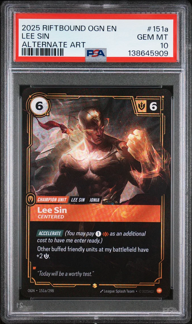 2025 #151a Lee Sin - Centered PSA 10 Riftbound: League of Legends Ogn-Origins