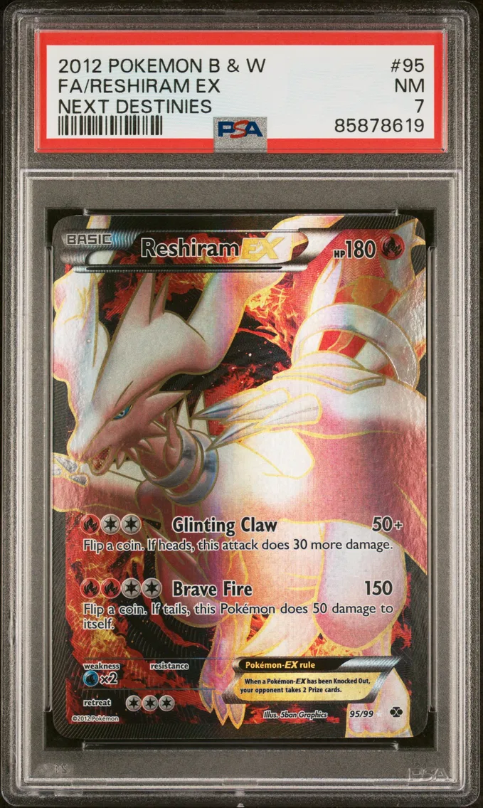2012 #95 Full Art/Reshiram EX PSA 7 Black & White Next Destinies