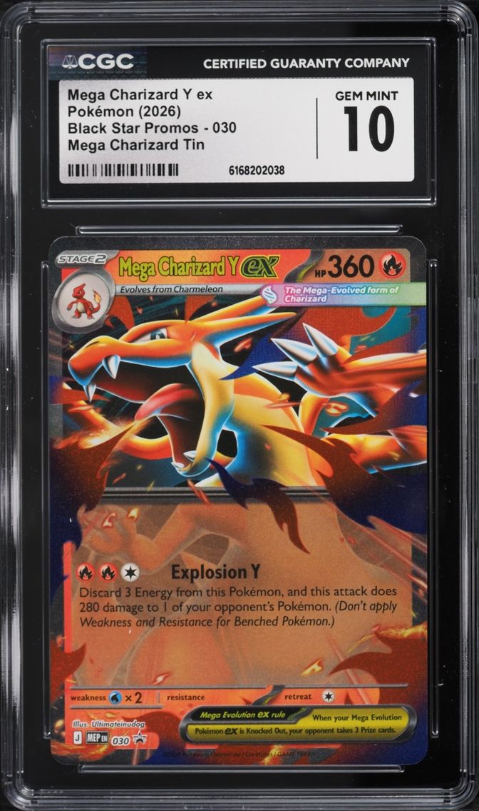 2026 Pokemon Mega Evolution Black Star Promo Tin Mega Charizard Y ex #30 CGC 10 GEM MINT