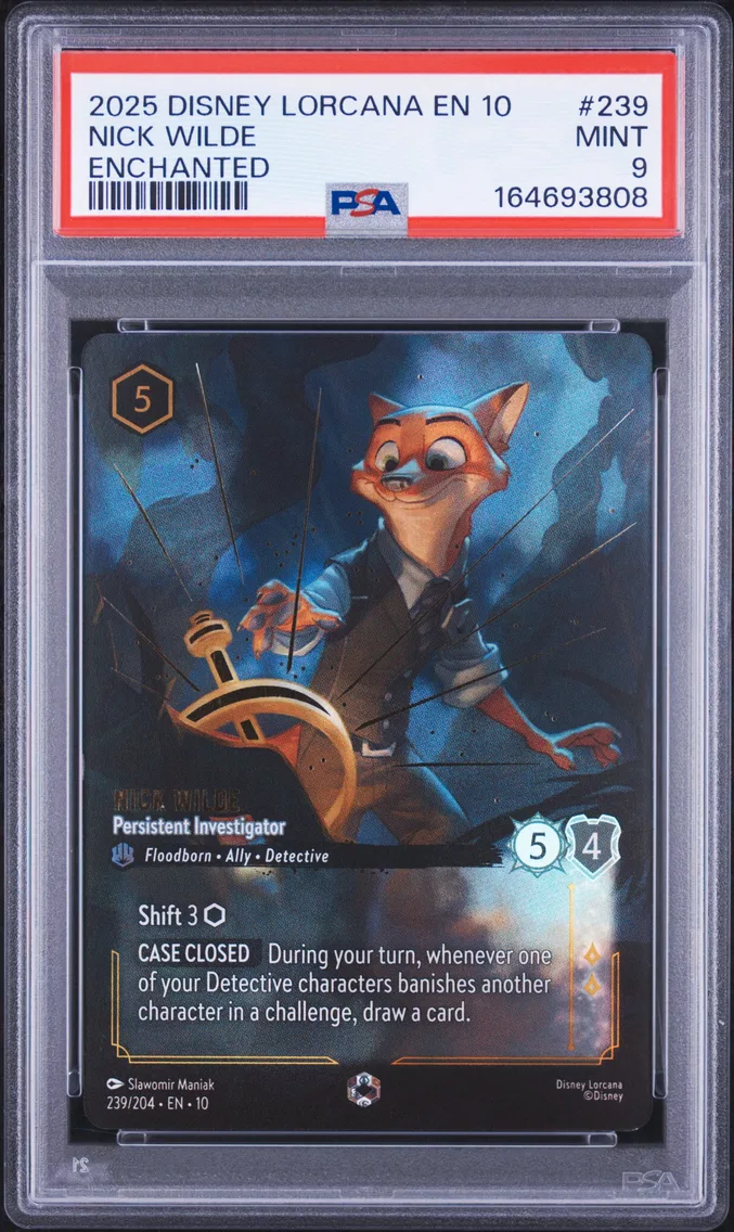 2025 #239 Nick Wilde - Persistent Investigator PSA 9 Disney Lorcana EN 10-Whispers in the Well