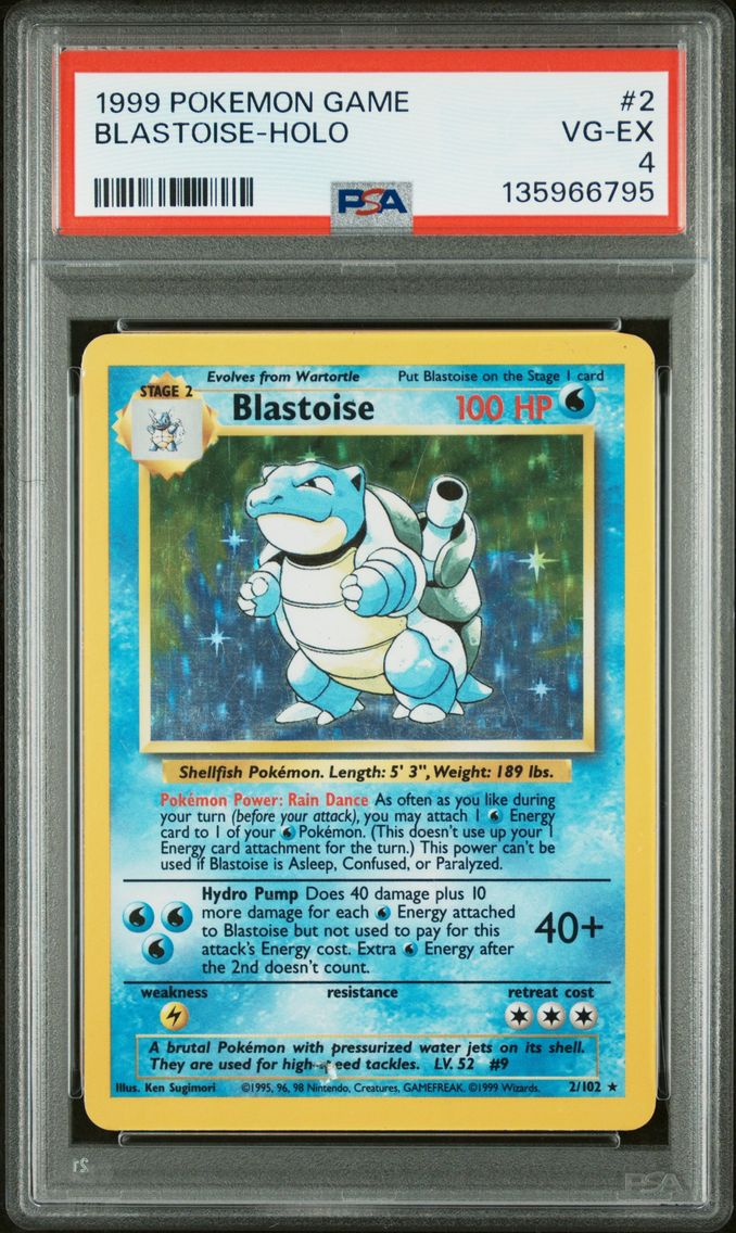 1999 #2 Blastoise-Holo PSA 4 Game Pokemon