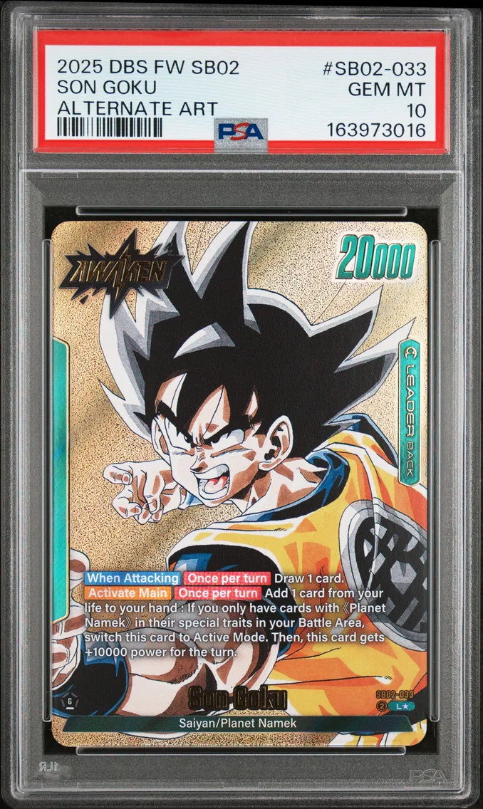 2025 #SB02-033 Son Goku PSA 10 Dragon Ball Super Card Game Fusion World Manga Booster 02
