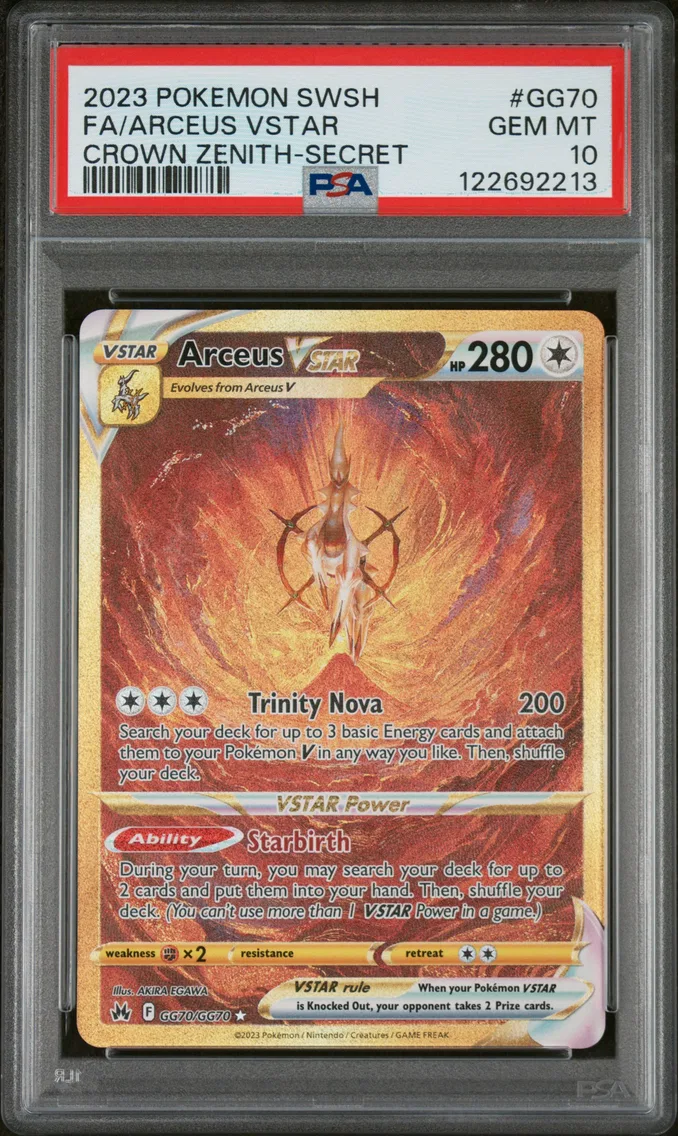 2023 #GG70 Full Art/Arceus Vstar PSA 10 Sword and Shield Crown Zenith