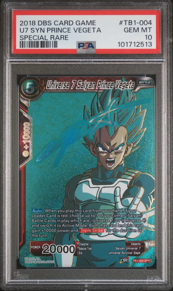 2018 #TB1-004 Universe 7 Saiyan Prince Vegeta PSA 10 Dragon Ball Super Card Game Themed Booster 1 Tournament of Power Pokemon