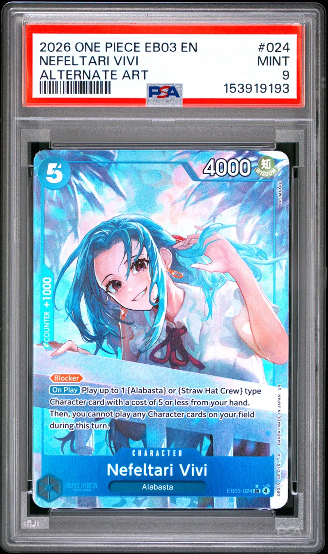 2026 #024 Nefeltari Vivi PSA 9 One Piece EB03-Extra Booster -One Piece Heroines Edition-