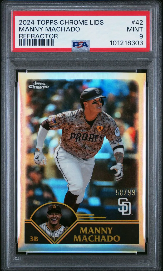2024 #42 Manny Machado PSA 9 Topps Chrome Lids