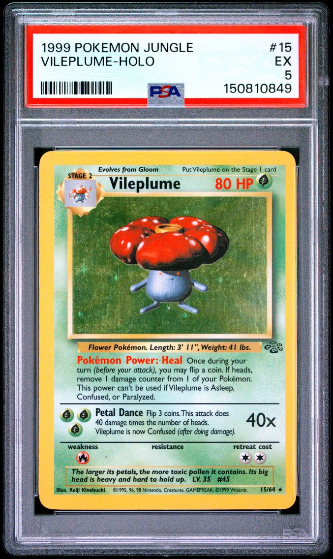 1999 #15 Vileplume-Holo PSA 5 Jungle
