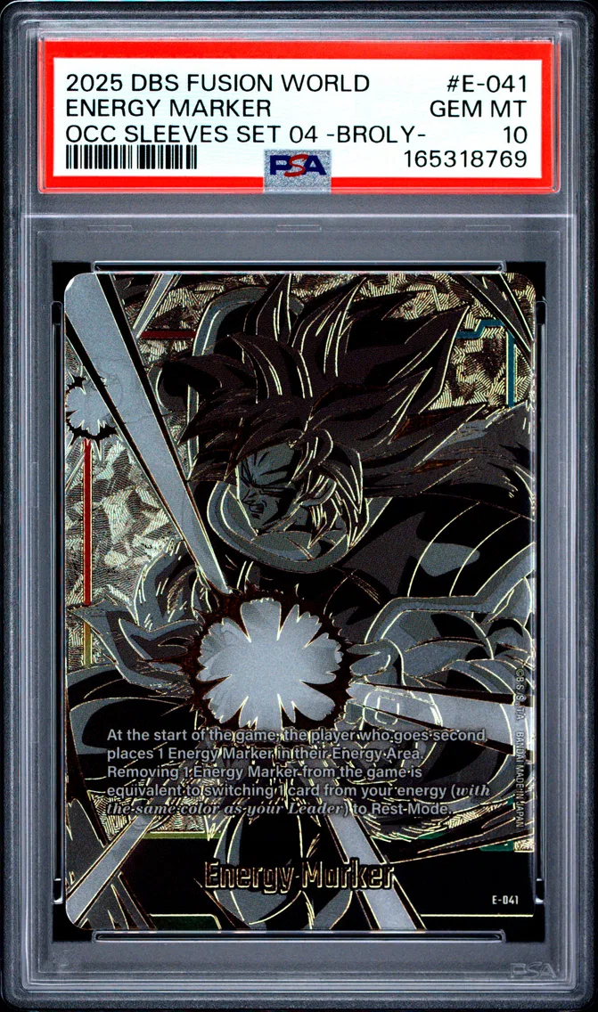 2025 #E-041 Energy Marker PSA 10 Dragon Ball Super Card Game Fusion World Official Card Case & Card Sleeve Set 04 -Broly-