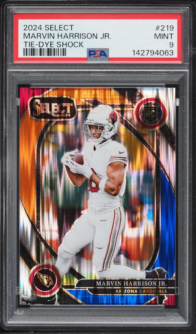 2024 Select Club Level Tie-Dye Shock Marvin Harrison Jr. ROOKIE /35 #219 PSA 9 MINT