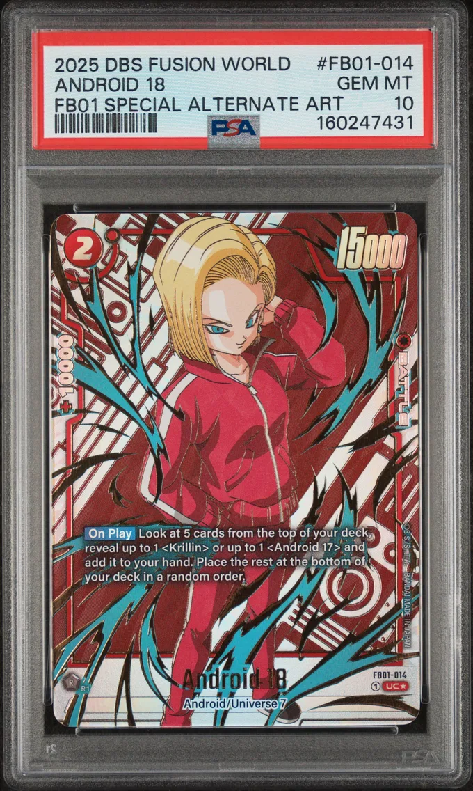 2025 #FB01-014 Android 18 PSA 10 Dragon Ball Super Card Game Fusion World New Adventure