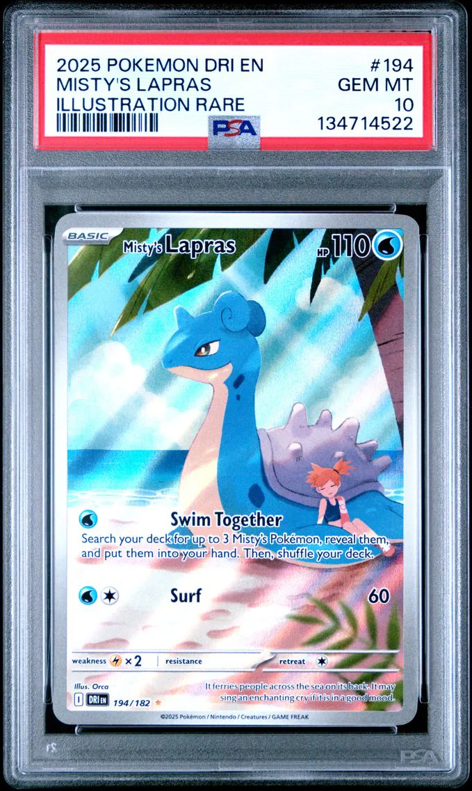 2025 #194 Misty's Lapras PSA 10 Dri EN-Destined Rivals