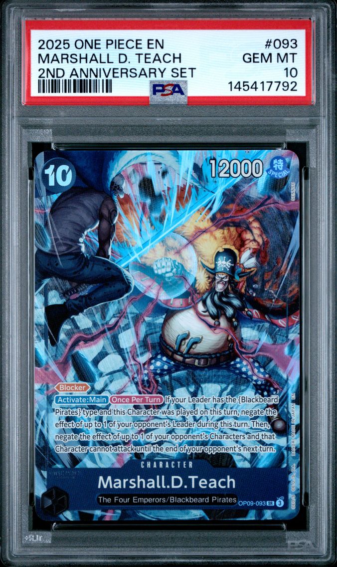 2025 #093 Marshall D. Teach PSA 10 One Piece English Version 2nd Anniversary Set