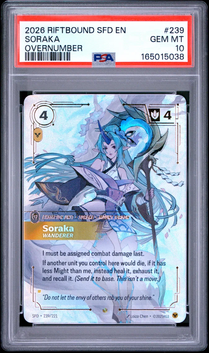 2026 #239 Soraka - Wanderer PSA 10 Riftbound: League of Legends Sfd-Spiritforged