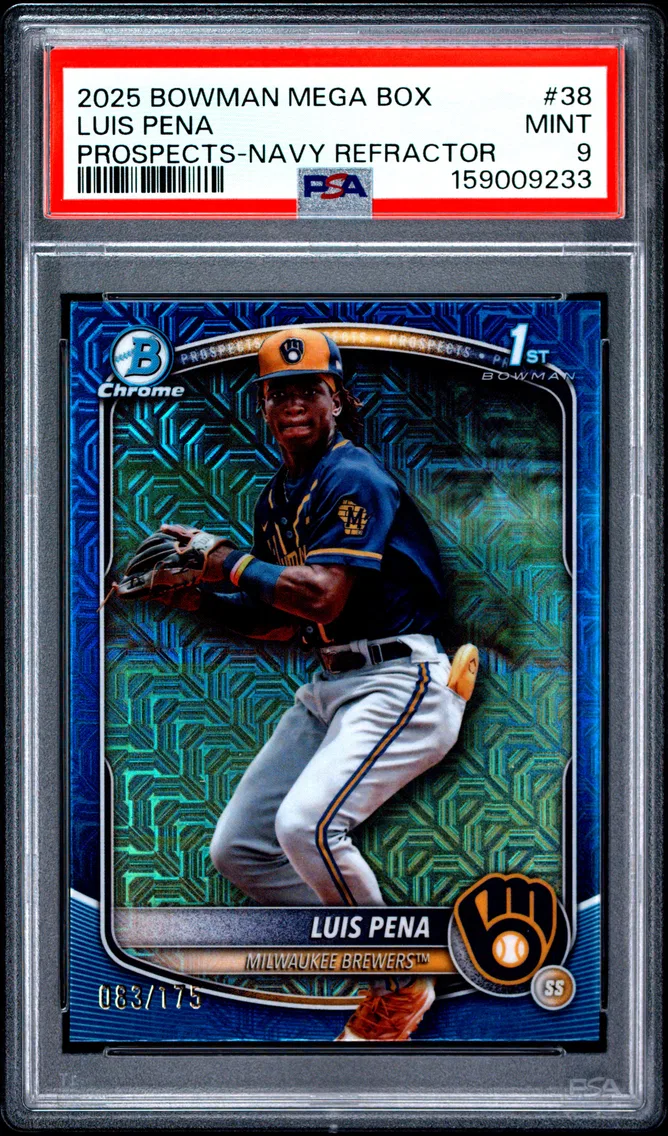 2025 #38 Luis Pena PSA 9 Bowman Mega Box Chrome Prospects