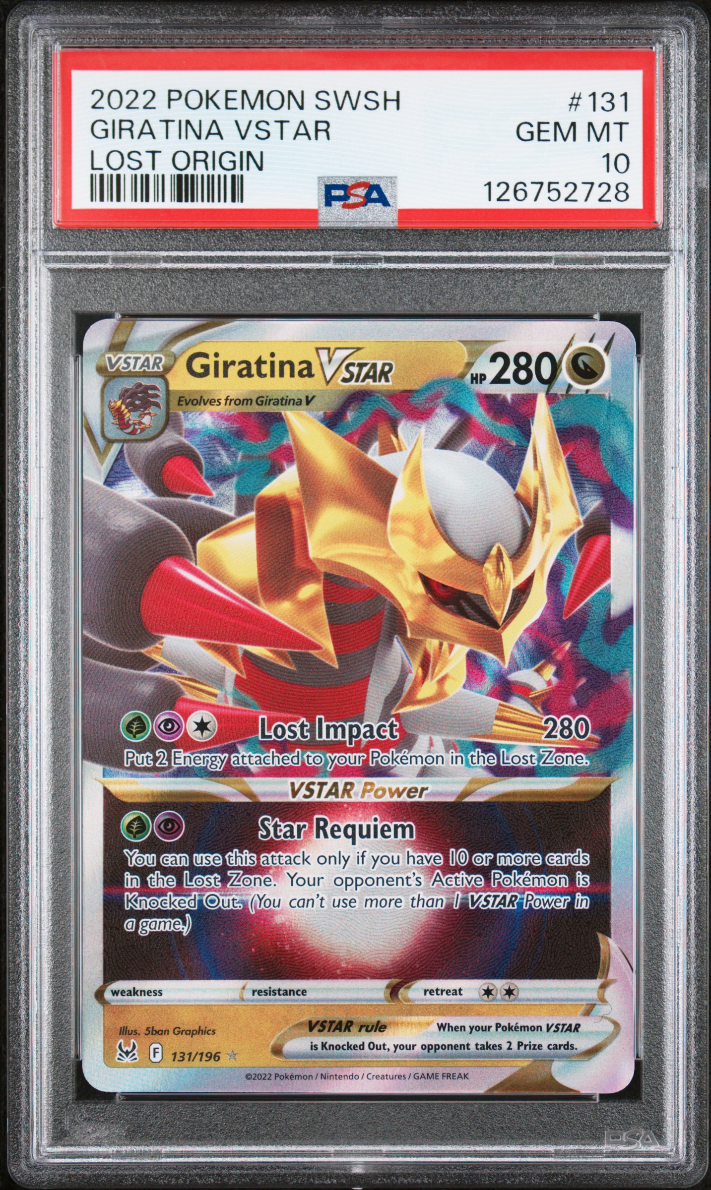 2022 #131 Giratina Vstar PSA 10 Sword & Shield Lost Origin