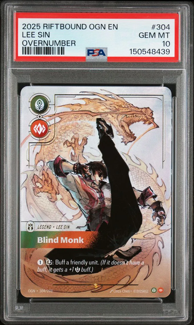 2025 #304 Lee Sin - Blind Monk PSA 10 Riftbound: League of Legends Ogn-Origins
