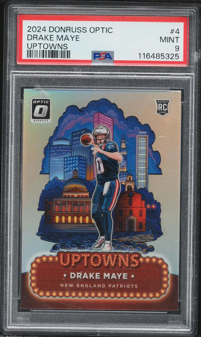 2024 #4 Drake Maye PSA 9 Panini Donruss Optic Uptowns Football