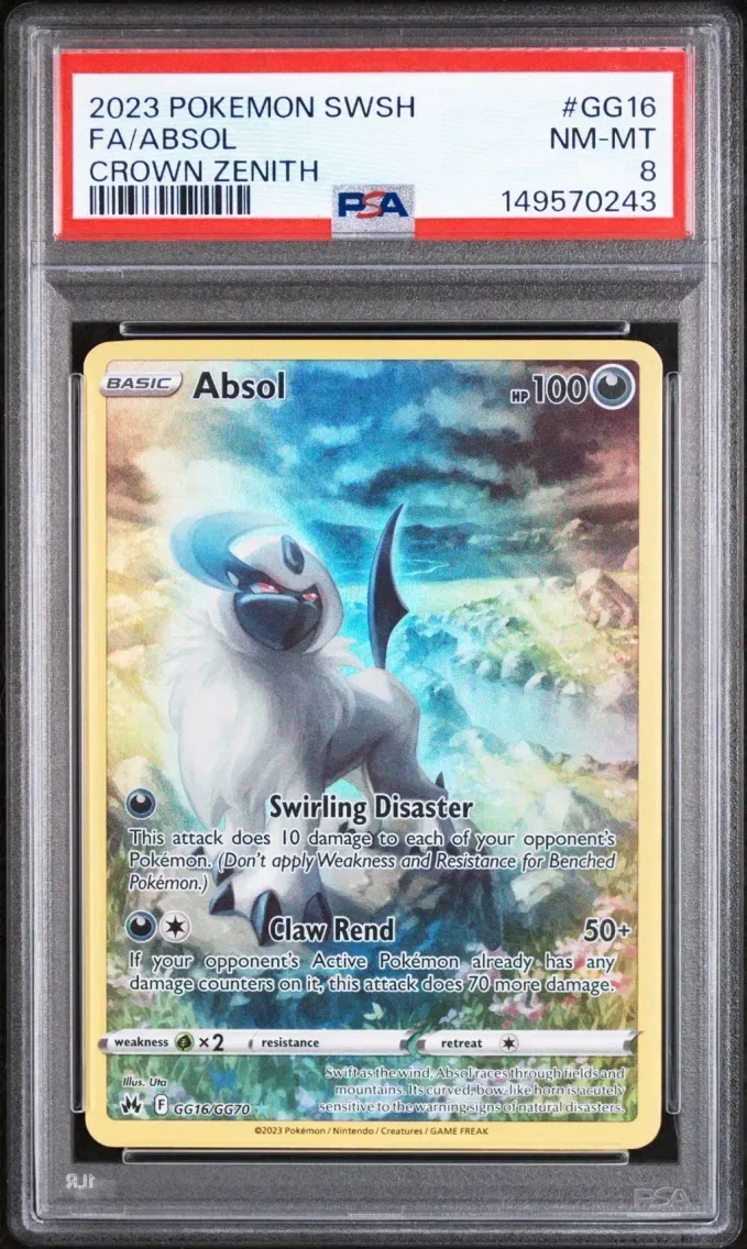 2023 Pokemon Sword and Shield Crown Zenith Full Art/Absol Sword and Shield Crown Zenith #GG16 PSA 8