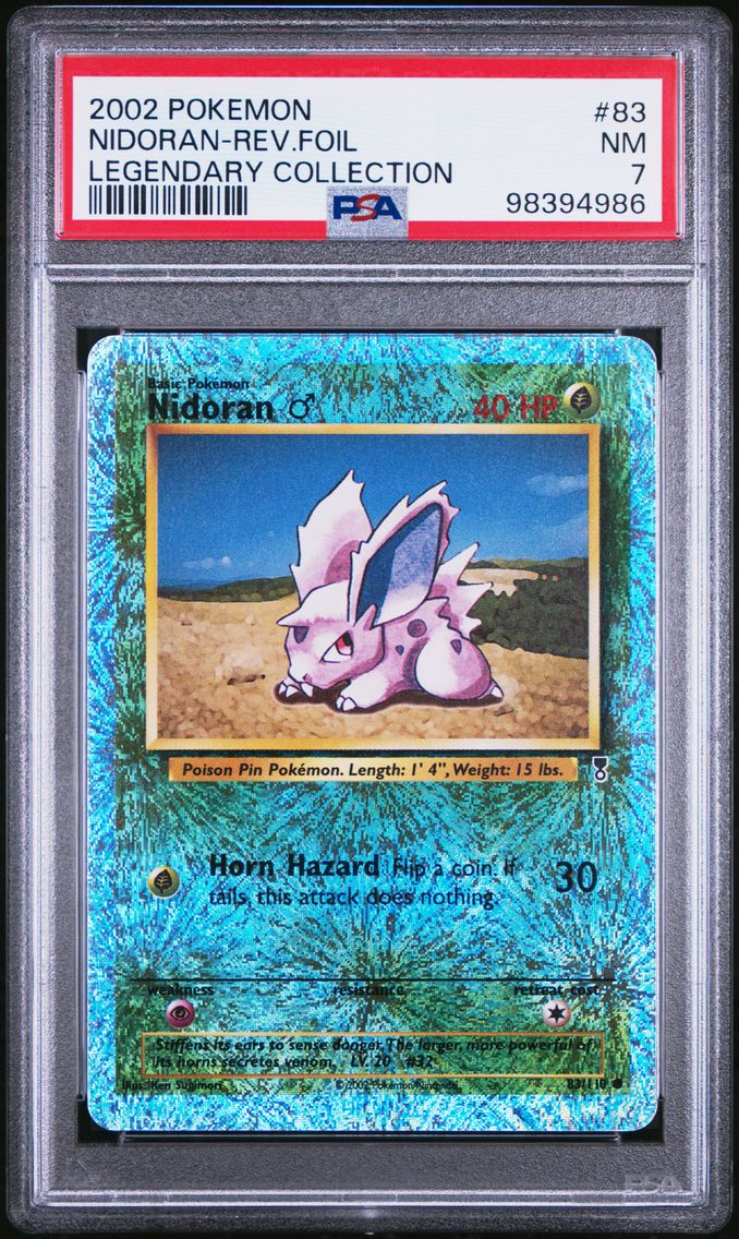 2002 #83 Nidoran-Reverse Foil PSA 7 Legendary Collection Pokemon