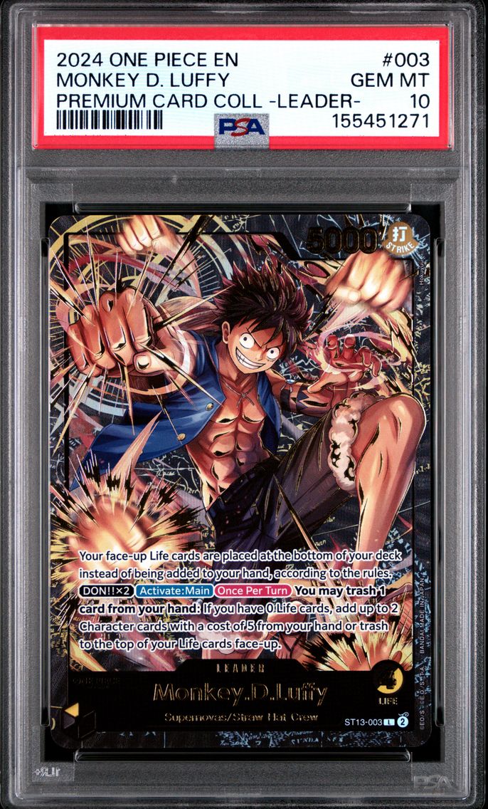 2024 #003 Monkey D. Luffy PSA 10 One Piece Premium Card Collection -Leader Collection-