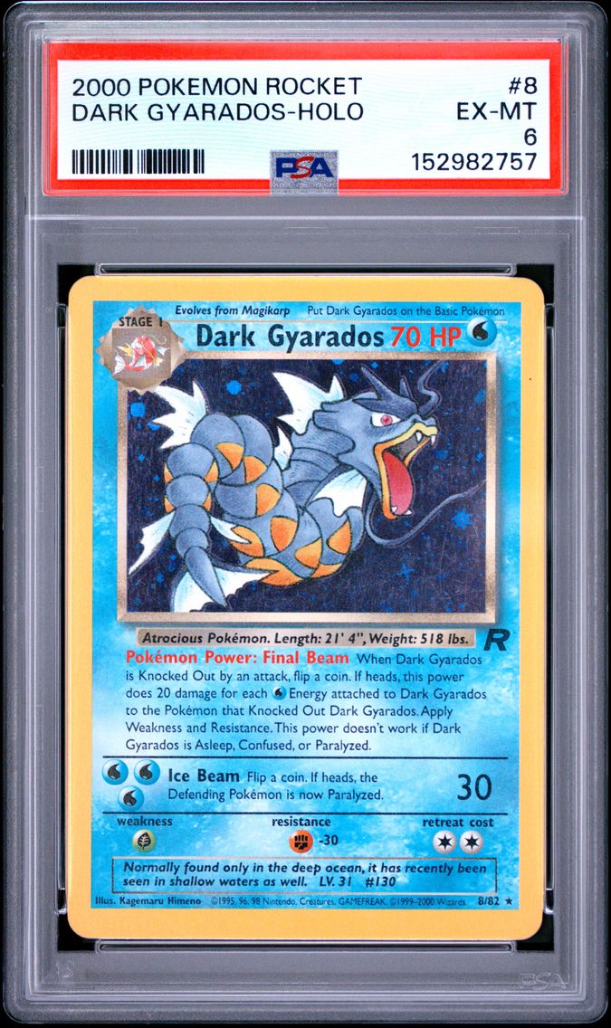 2000 #8 Dark Gyarados-Holo PSA 6 Rocket