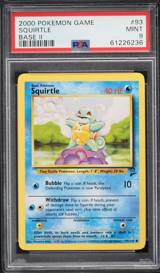 2000 #93 Base Set 2 Squirtle MINT PSA 9 Pokemon