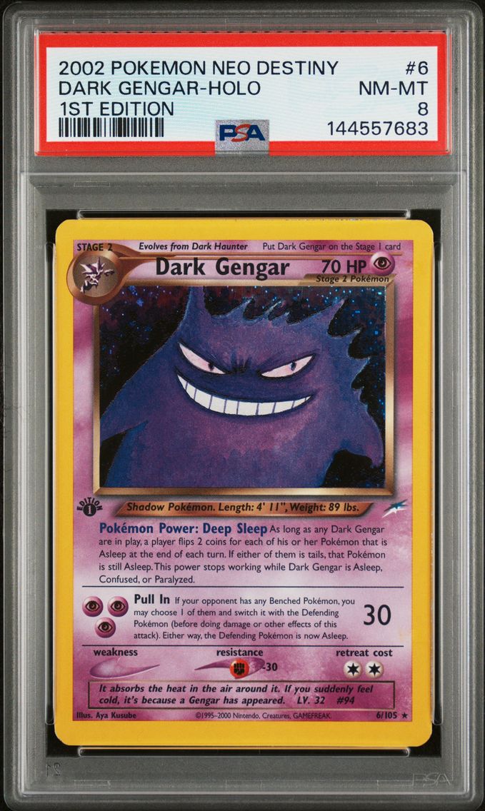 2002 #6 Dark Gengar-Holo 1st Edition PSA 8 Neo Destiny Pokemon