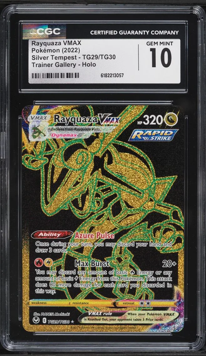 2022 #TG29 Rayquaza VMAX CGC 10 Pokemon Sword & Shield Silver Tempest Full Art