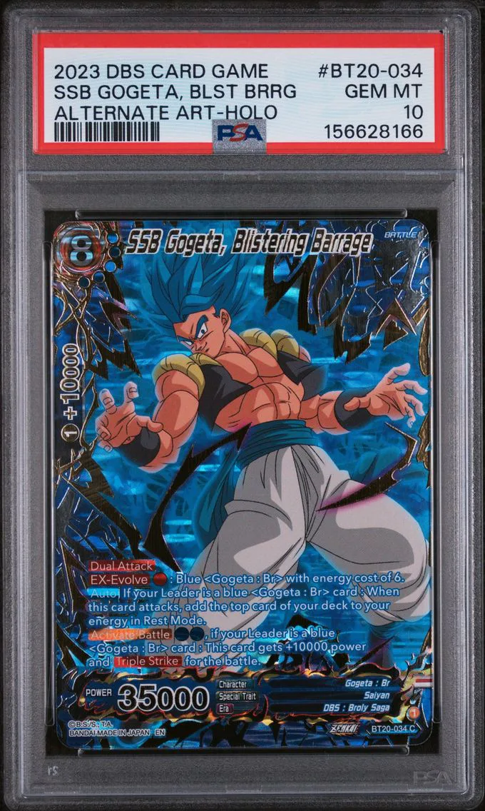 2023 #BT20-034 SSB Gogeta, Blistering Barrage PSA 10 Dragon Ball Super Card Game Series 20 Power Absorbed