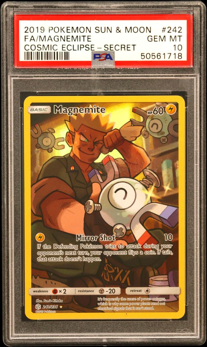 2019 #242 Full Art/Magnemite PSA 10 Sun & Moon Cosmic Eclipse