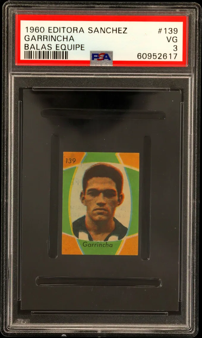 1961 #139 Garrincha PSA 3 Editora E Comercial Sanchez Ltda. Album Figurinhas Equipe